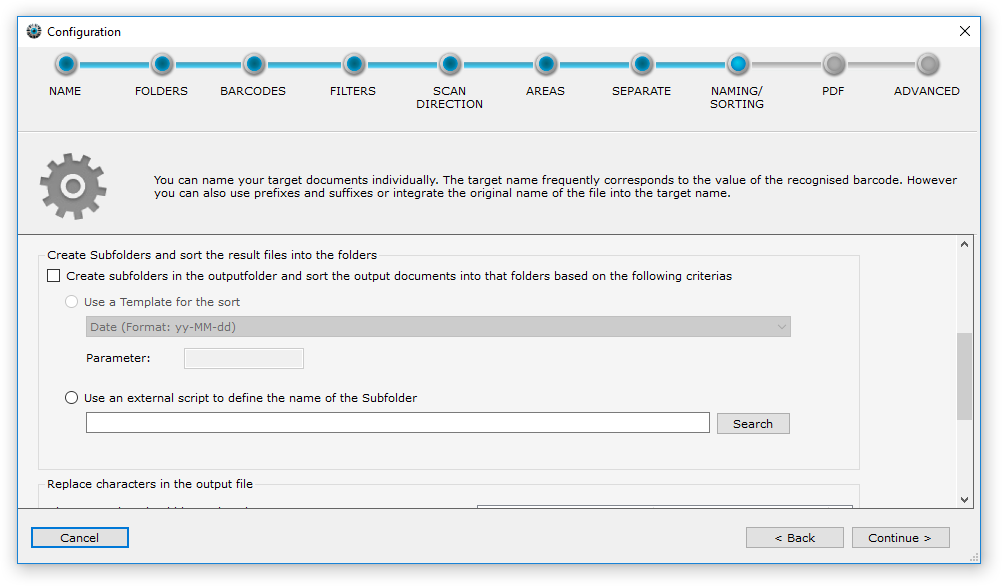 fristconfig 10 subfolder en